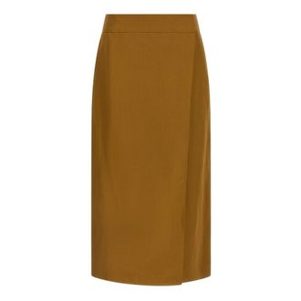 Alberto Biani Rokken, Dames, Bruin, M, Leer, Wallet Midi Rok