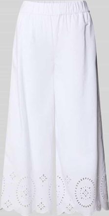 s.Oliver Black Label Weite Hose aus reiner Baumwolle in Weiss, Gr&ouml;&szlig;e 34