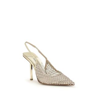 Le Silla Womens Gold Nylon Platform Pumps