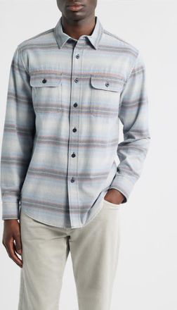 Pendleton Beach Shack Stripe Brushed Cotton Button-Up Shirt in Blue Stripe at Nordstrom, Size Xx-Large