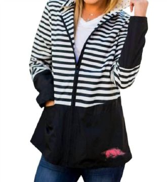 Gameday Couture University Of Arkansas Striped Jacket In Black & White