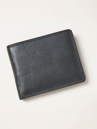 Fat Face FatFace Black Twin Stitch Leather Wallet
