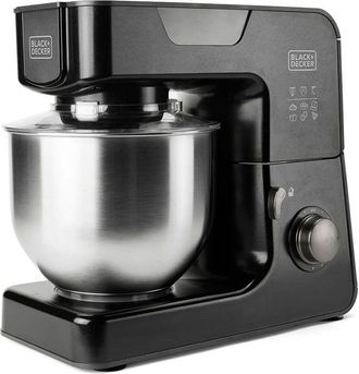 Black+Decker Black&decker - Black+decker Bxkm1000e Batidora Amasadora 1000w Con Bol 5.2l De Acero Inoxidable, 8 Velocidades Y Funci&oacute;n Turbo, Tapa Protectora Anti S