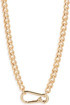 Nordstrom Carabiner Curb Chain Necklace in Gold at Nordstrom