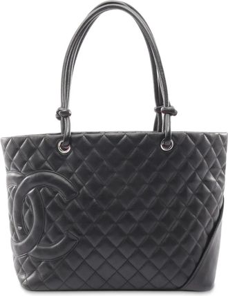 Chanel 2004-2005 Large Quilted Lambskin Cambon Ligne tote bag - Nero