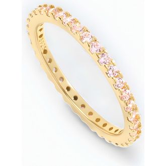 Mint & Lily October Birthstone Eternity Stacking Ring in 18K Gold Over Sterling Silver at Nordstrom, Size 9