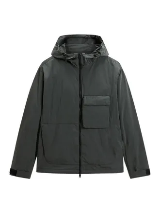 Woolrich Shiny Nylon Hooded Jacket Forest Veil
