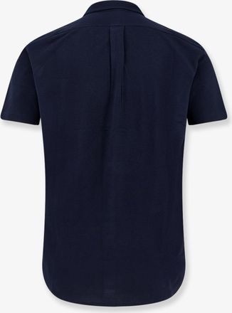 Polo Ralph Lauren Mens Cotton Shirt With Front Embroidered Logo Blue