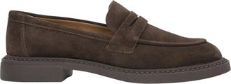 Estro & Luminara Bruine Penny Loafers voor dames gemaakt van Italiaans echt velours - Dames - Loafers - Bruin - 37 EU - Leer - Schoenen