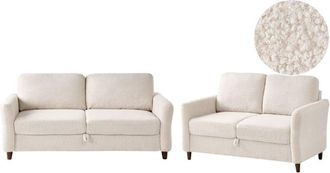 Beliani Living Room Set 5 Seater MARE Boucle Beige