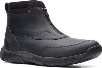 Clarks Mens Grove Zip Waterproof Ankle Boot, Black Leather, 10 UK