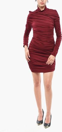 Stella McCartney Draped Mini Dress FAYE in Solid Color Stella McCartney
