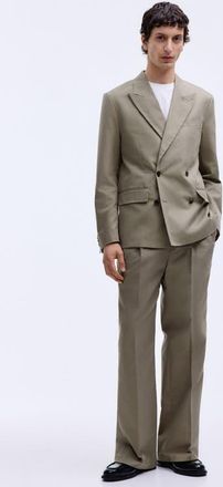 H&M Loose-fit tailored pants in Khaki Green at Nordstrom, Size 38