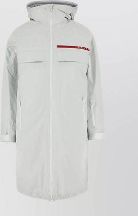 Prada nylon hooded puffer with elasticated cuffs