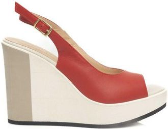 Cerruti Red Calfskin Women Womens Sandal