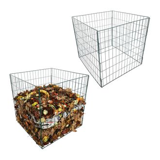 Relaxdays Relaxdays Compostador Met&aacute;lico, Set De 2, Para Jard&iacute;n 76x76x76 Cm, Malla De Acero Recubierta, Verde