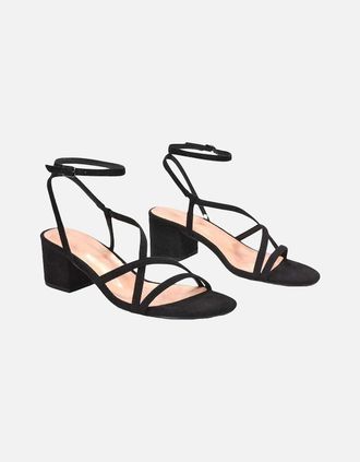XY London Womens XY London Womens/Ladies Maria Strappy Block Heel Sandals - Black - Size: 4