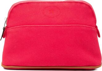 Herm&egrave;s 2000-2020 Toile Bolide Trousse De Voyage Pouch PM vanity bag - Roze
