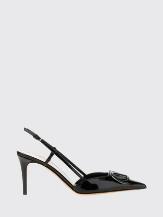 Valentino Garavani Slingback VLogo Signature in pelle verniciata con tacco a spillo