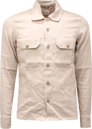 Eleventy Linnenmix Overhemd - Heren - Casual Overhemden - Beige - XS - Linnen - Overhemden