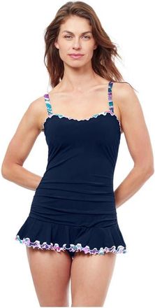 Gottex Canva Tricolore D-Cup Swimdress in Navy at Nordstrom, Size 10