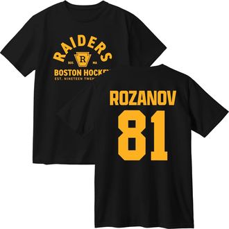 Generic Heated Rivalry Ilya Rozanov 81 Cotton T-Shirt Men Women Short Sleeve Crewneck Casual Trendy Tee (Black,XXL)