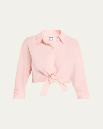 Aexae Tie-Front Linen Shirt