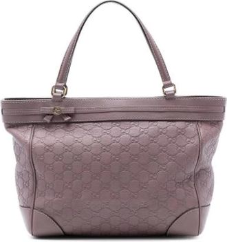 Gucci Pre-owned Tote Bags, female, Purple, Size: ONE SIZE Pre-owned Leather Tote