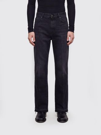 Amiri Mid-Rise Straight-Leg Jeans in Black Cotton Denim with Five Pockets
