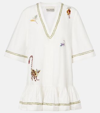 Alemais Camelia embroidered cotton minidress