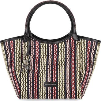 Emporio Armani Multicolor Geweven Winkelmandje met EA Logo - Dames - Shoppers - Veelkleurig - ONE Size - Katoen - Tassen