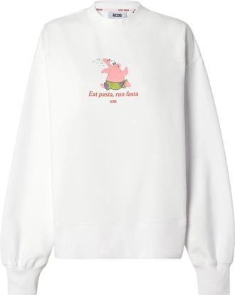 GCDS Grafische Katoenen Sweater - Dames - Sweatshirts - Wit - S - Katoen - Hoodies & sweatvesten