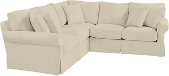 Ballard Designs Baldwin 3-Piece Corner Sectional - Bennett Lichen Crypton Home Performance - Ballard Designs
