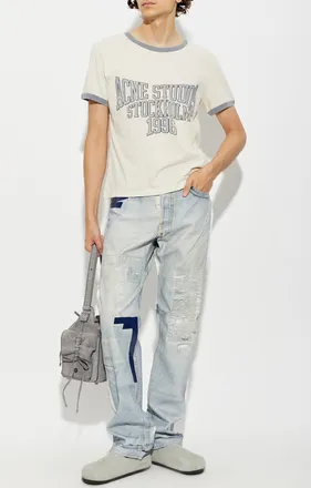 Acne Studios Cotton T-shirt With Print, Mens, White