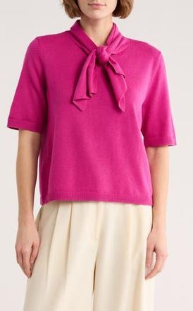 Halogen Tie Neck Top in Peony Punch at Nordstrom Rack, Size X-Large