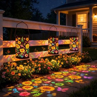 OEM Farol De Jard&iacute;n Met&aacute;lico Con Energ&iacute;a Solar En Forma De Hoja, Resistente Al Agua, L&aacute;mpara Colgante Led Luz Blanca C&aacute;lida, Color Amarillo Girasol