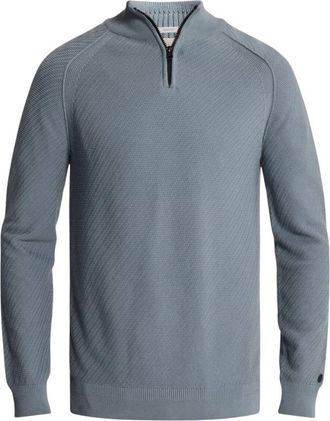 Cast Iron Half Zip Collar Slim Fit Cotton Ease - Heren - Sweatshirts & Hoodies - Blauw - Maat: XL Katoen