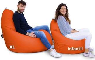 Happers Happers - Puff Pera Relax Polipiel Naranja Xl