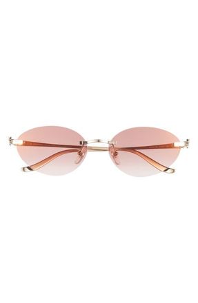 Cartier 58mm Rimless Oval Sunglasses in Gold at Nordstrom