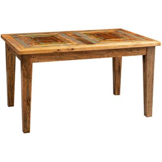 Biscottini International Tavolo legno massello 140x90 cm Made in Italy Tavolo legno grezzo riciclato Tavolo da pranzo in legno massello Tavolo sala