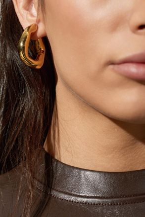 Balenciaga Brass Earrings, Womens, Gold