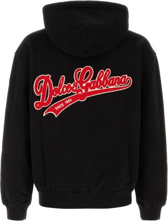 Dolce & Gabbana Mens Cotton Hoodie Black Sweater