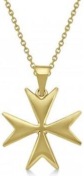 Allurez Maltese Cross Pendant for Men or Women Crafted from 14K Yellow Gold