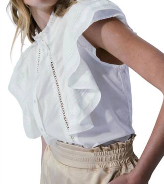 M&eacute;lissa Nepton Ginger Frilly Sleeveless Blouse In Off White