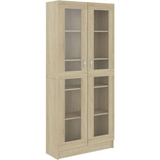vidaXL Vitrine Cabinet Sonoma Oak 82.5x30.5x185.5 cm Engineered Wood Vidaxl