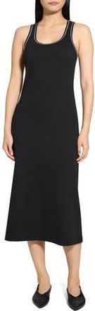 Theory Contrast Tipped Rib Tank Dress in Black at Nordstrom Rack, Size Petite