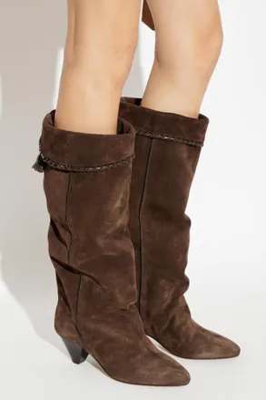Isabel Marant Suede Heeled Boots Elita, Womens, Brown