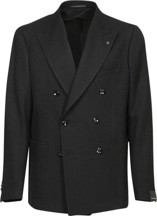 Tagliatore Zwarte Double-Breasted Blazer - Heren - Blazers - Zwart - XL - Jassen
