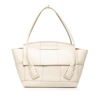 Bottega Veneta White Leather Shoulder Bag Tote Bag (Pre-Owned)