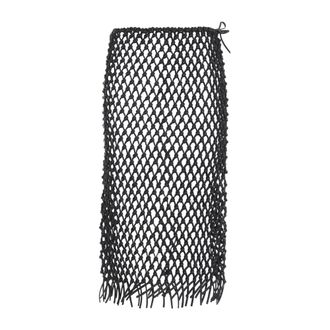 Frankie Shop Nelaya Leather Macram&eacute; Skirt - female - The Frankie Shop - Midi Skirts - Black - XS - Skirts